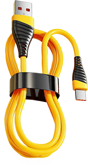 小麥購物 Type-C系列 120W USB-A-Type-C快充數據線 L1378, 1個, 黃色, 100cm