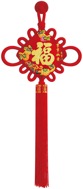 小麥購物 福字中國結掛件 柿柿如意掛須#15 CNY012, 紅色