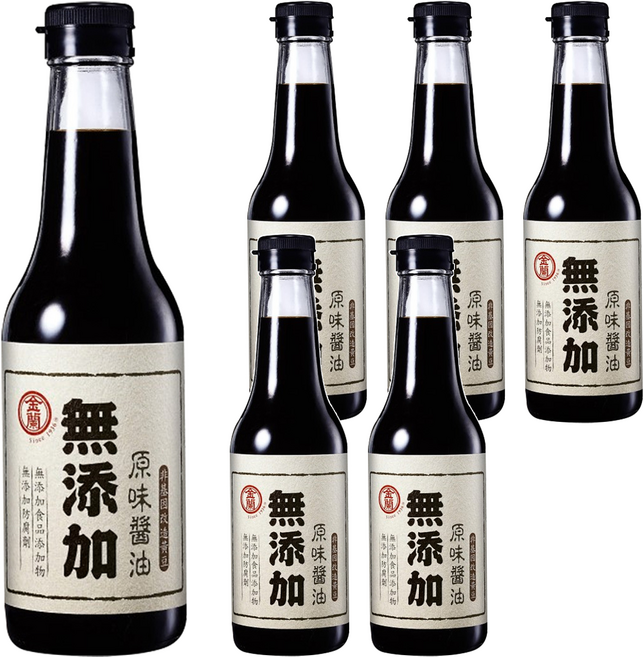 KIMLAN 金蘭 無添加原味醬油, 500ml, 6瓶