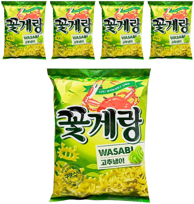 Binggrae 螃蟹餅乾 芥末口味, 70g, 5包