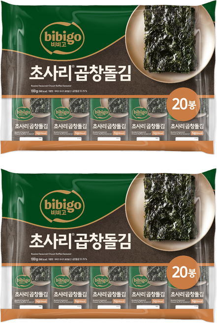 비비고 초사리곱창돌김, 40개, 5g