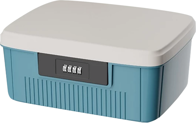 FAmILyLIFE 生活 珍藏加厚4碼密碼收納箱 4L, 藍色, 1個