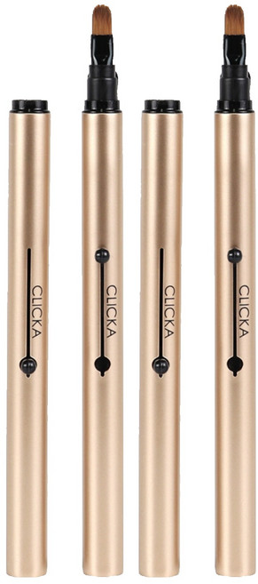 클리카 오토캡 메이크업 립브러쉬 LM102, 샴페인골드, 2개