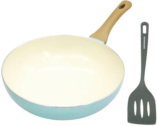 FACKELMANN 法克漫 璀璨碧藍陶瓷不沾深炒鍋 + 漏煎鏟兩件組 5550781, 28cm, 1組