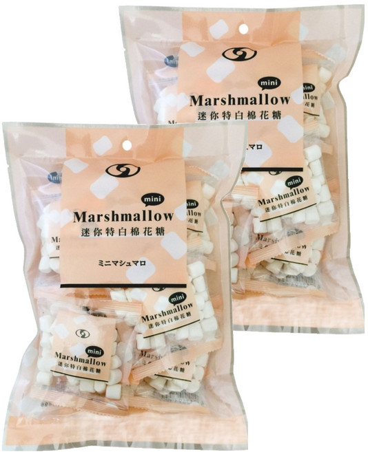 卜祥 迷你特白棉花糖, 125g, 2袋