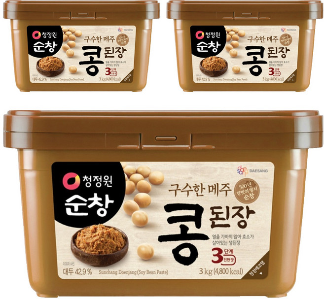 청정원순창 콩된장, 3kg, 3개