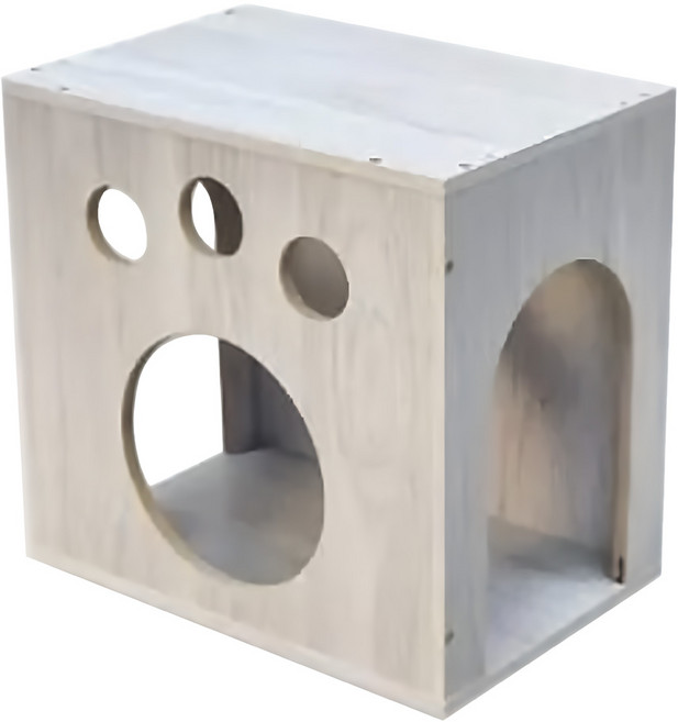 LiFArt 寵物組合櫃 腳印門 MIT 42W x 28.2D x 40H cm, 純白橡木色