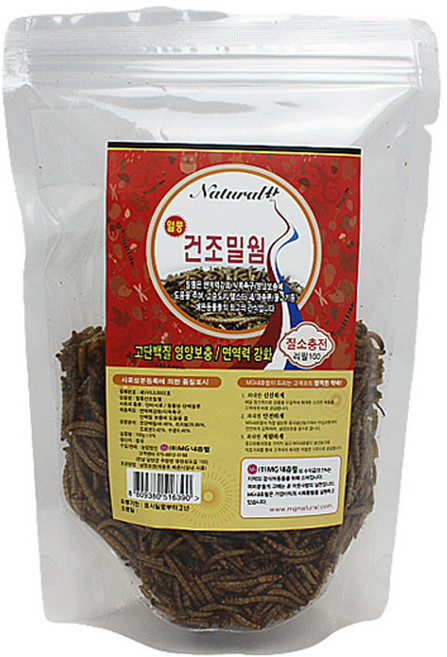 내츄럴한 열풍 건조 밀웜 리필, 100g, 1개