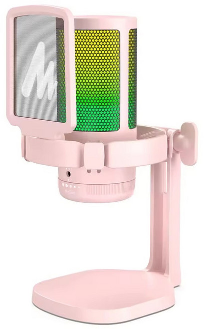 마오노 원터치 노이즈캔슬링 마이크 방송 녹음용 USB 콘덴서 게이밍, 핑크, DGM20, 핑크
