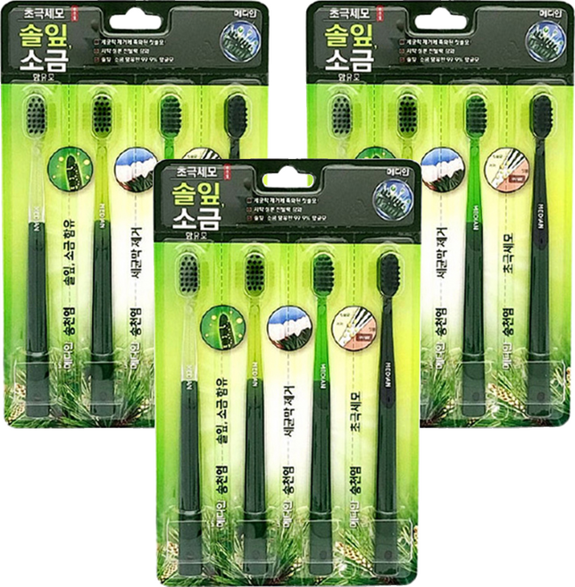 메디안 송천염 미세모 칫솔, 4개입, 3개