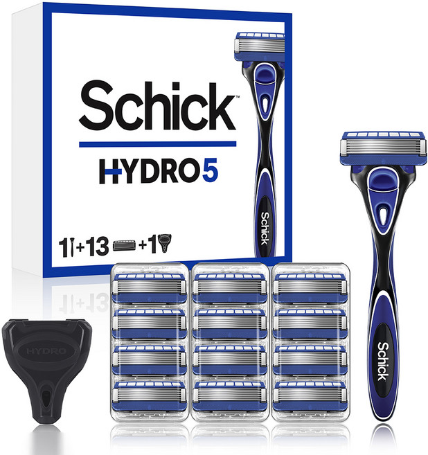 쉬크 하이드로5 오리지널 면도기 핸들 + 날 13p + 커버, 13개입, 1개