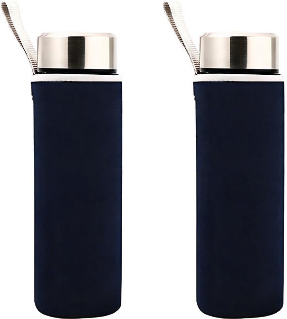 뷰레이티닷컴 베이크 무지 물병가방 550ml, 네이비, 2개