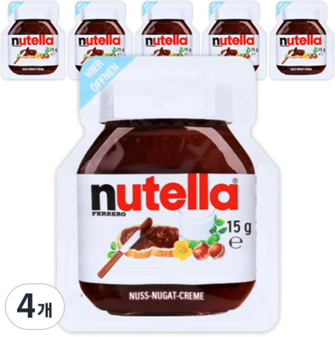 nutella 能多益 抹醬 6入, 90g, 4個