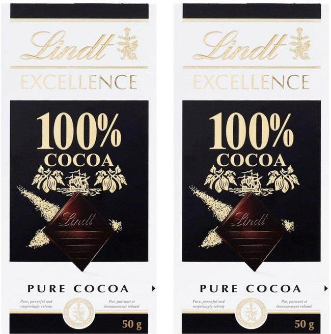 린트 엑설런스 100% 다크 초콜릿, 50g, 2개