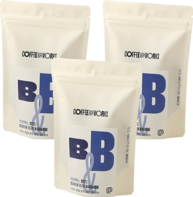 커피앳웍스 블랙앤블루 원두, 100g, 3개, 홀빈(분쇄안함)