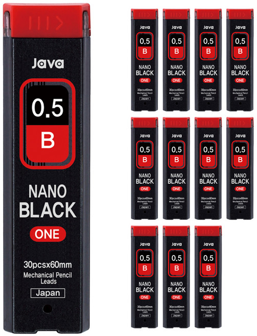 JAVAPEN NANO BLACK ONE 自動鉛筆芯 B, 0.5mm, 12個