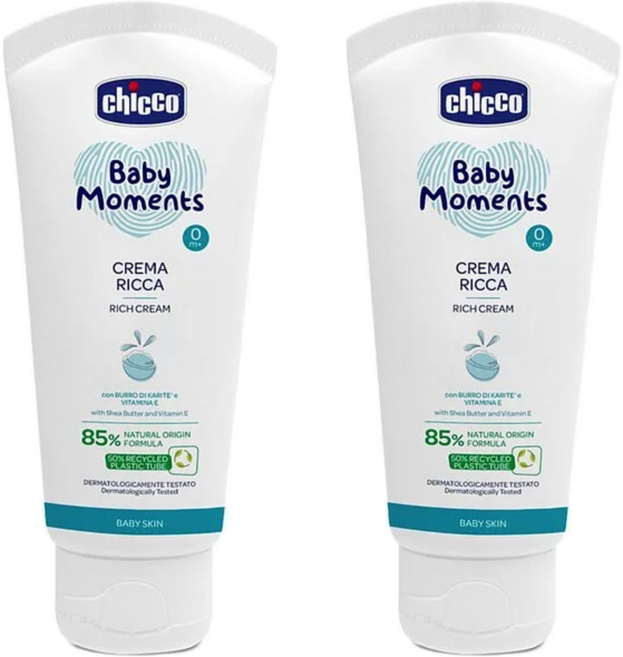 chicco 寶貝嬰兒植萃保濕乳霜, 100ml, 2條