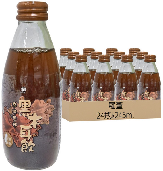 Loton 羅董 有機黑糖黑木耳飲, 245ml, 24瓶