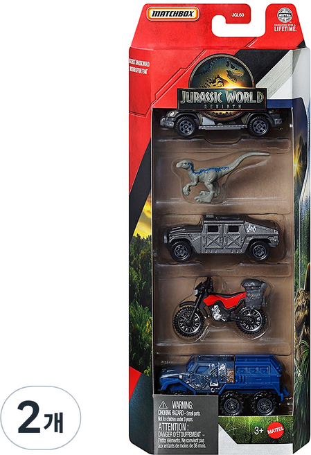 MATCHBOX 火柴盒小汽車 侏羅紀世界 5件組 綜合款 可動玩具 JGL60 隨機出貨, 2個, 混合顏色