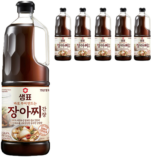 샘표 장아찌 간장, 1.7L, 6개