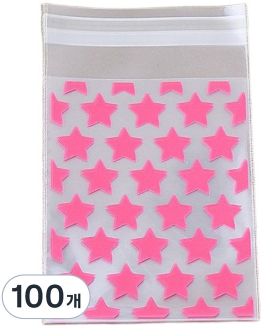 올하이 포토카드 스티커 슬리브 포장 봉투 8 x 13 cm, 스타핑크, 100개