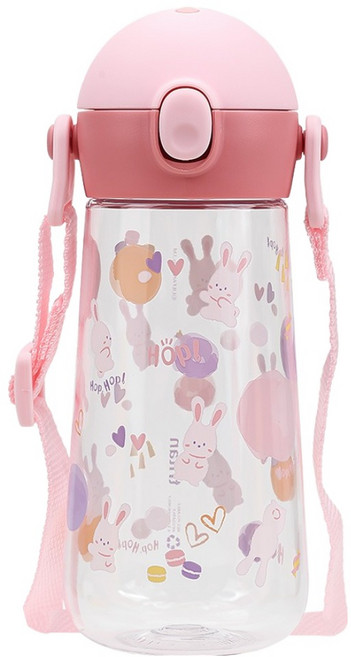 릴팡 더보틀 원터치 어깨끈 트라이탄물통, 스노우래빗, 470ml, 1개