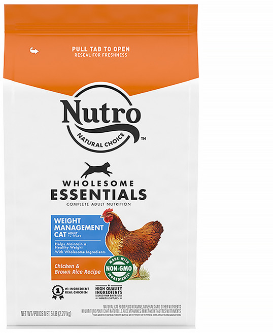 뉴트로 어덜트 고양이 체중관리용 현미 건식사료, 닭, 2.27kg, 1개
