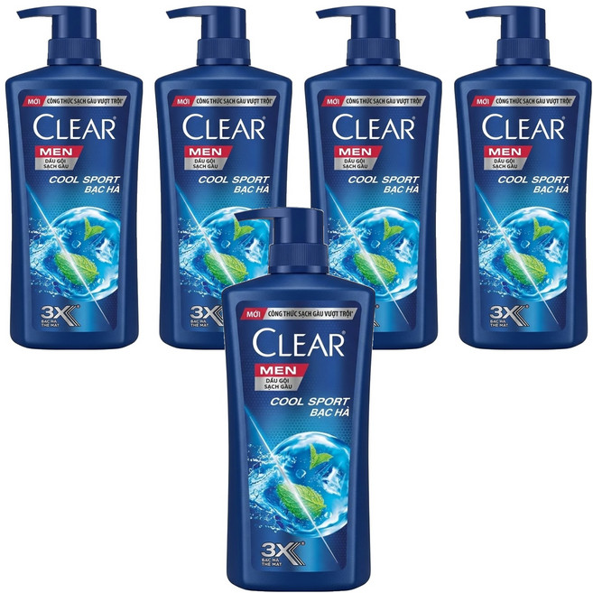 CLEAR 淨 冰涼薄荷止癢 男士去屑洗髮乳, 900g, 5瓶