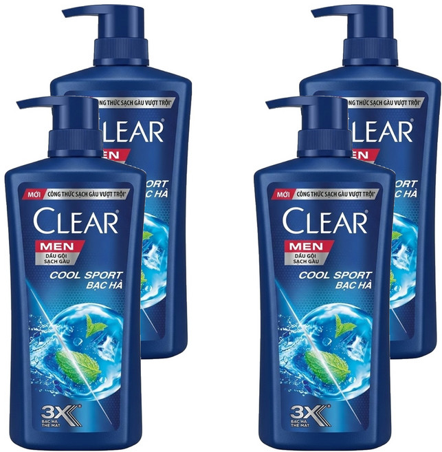 CLEAR 淨 冰涼薄荷止癢 男士去屑洗髮乳, 900g, 4瓶