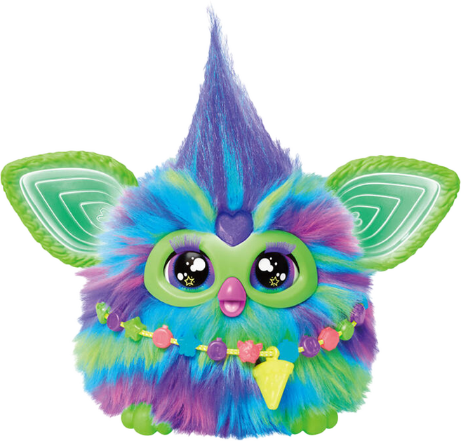 Hasbro 孩之寶 Furby 菲比小精靈 電子互動絨毛玩偶, 22.8cm, 極光藍綠色, 1盒