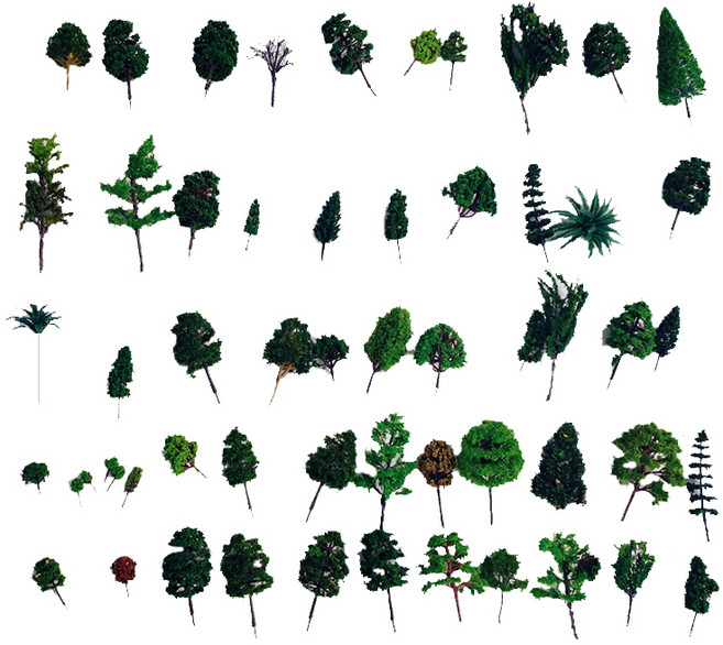 포레스 테라리움 녹색나무 모형 벌크 디오라마재료 세트, 혼합색상, 1세트