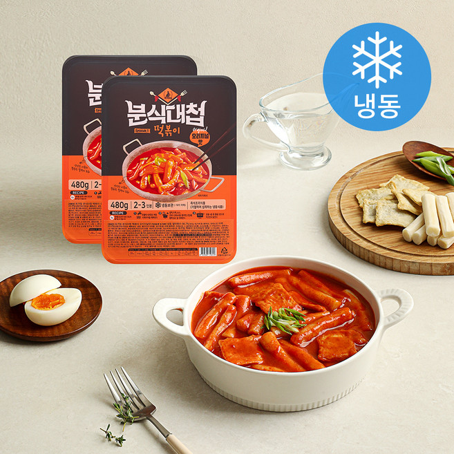 토끼밀 분식대첩 떡볶이 오리지널맛 (냉동), 480g, 2개