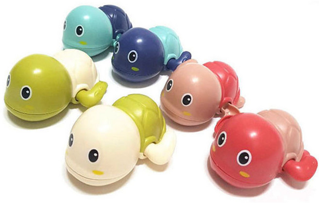 헤엄치는 태엽 거북이 장난감 6종 세트, 랜덤 발송, 1세트
