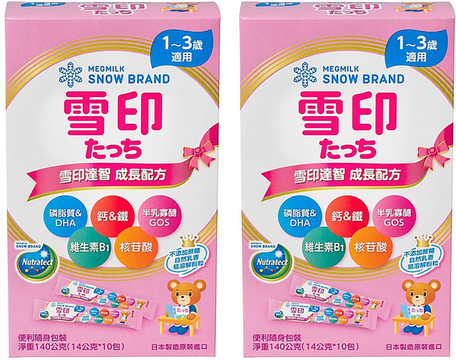 SNOW 雪印 TOUCH 達智 成長配方1~3歲 盒裝 140g, 10包, 2盒