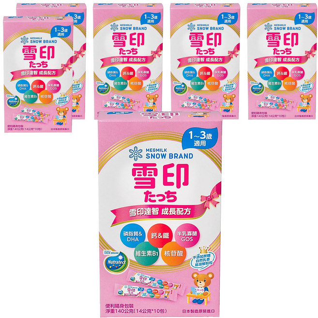 SNOW 雪印 TOUCH 達智 成長配方1~3歲 盒裝 140g, 10包, 6盒