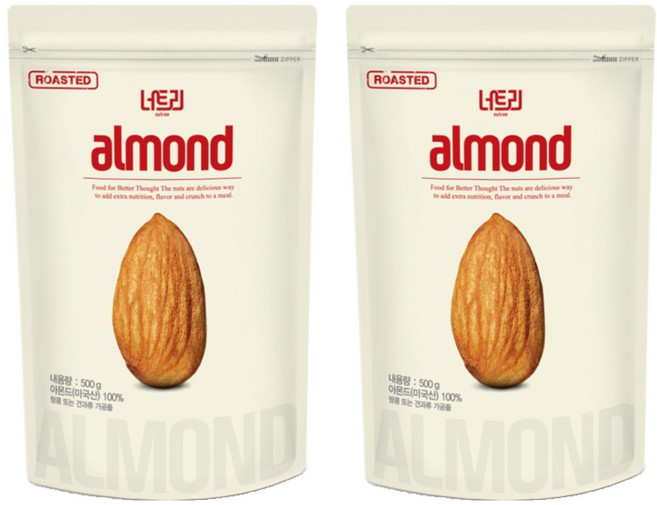 너트리 볶음 아몬드, 500g, 2개