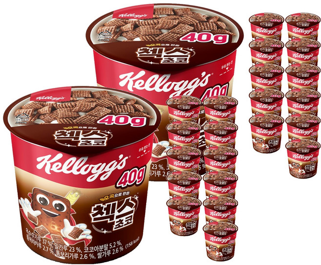 첵스초코 오곡 컵 시리얼, 40g, 24개