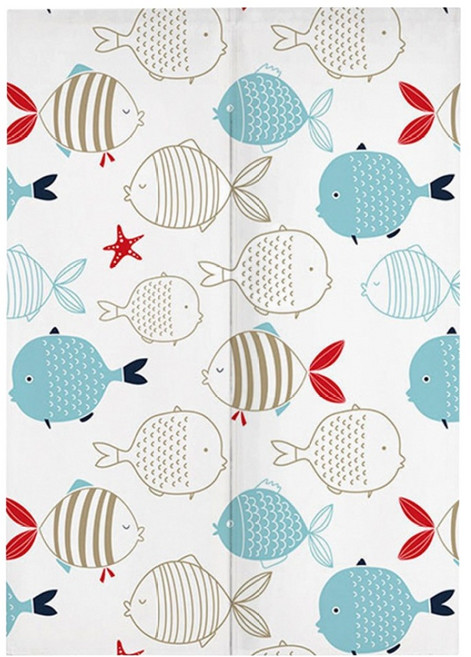 半島良品 棉麻門簾風水簾 長款, 可愛魚群