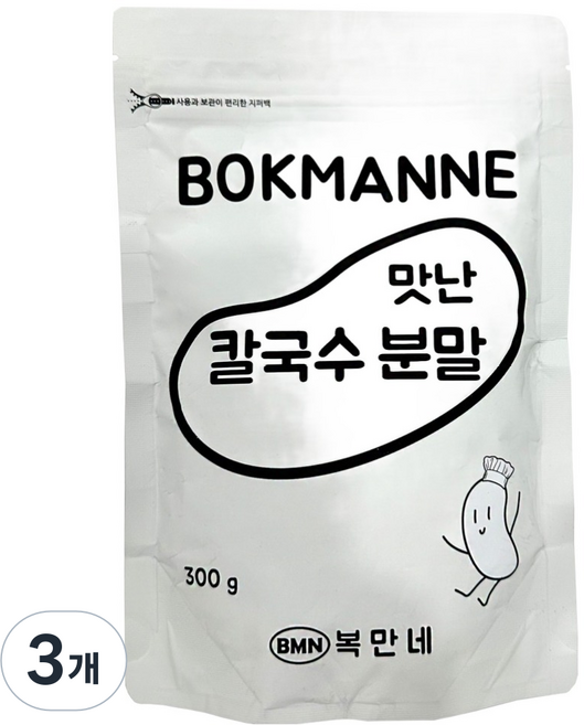 복만네 맛난칼국수분말, 300g, 3개