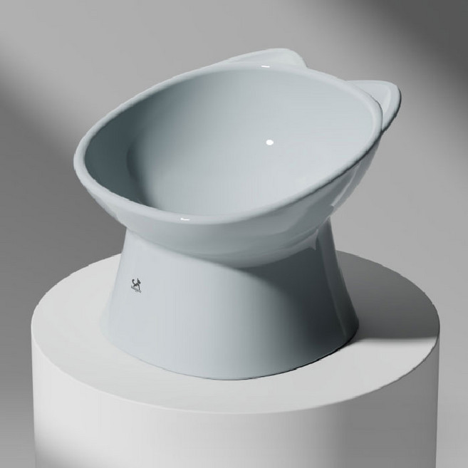 딩동펫 톰 경사형 고양이 강아지 식기, 그레이, 1개