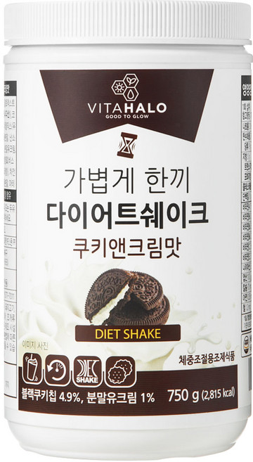 비타할로 가볍게 한끼 다이어트 쉐이크 쿠키앤크림맛, 750g, 1개