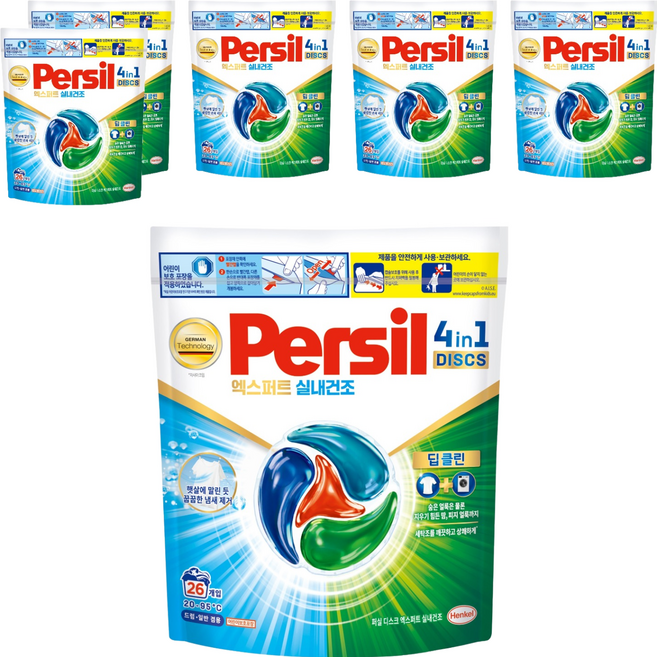 퍼실 디스크 엑스퍼트 실내건조 캡슐세제, 26개입, 6개