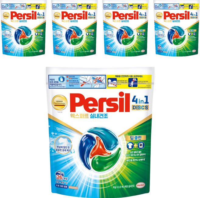 퍼실 디스크 엑스퍼트 실내건조 캡슐세제, 26개입, 5개