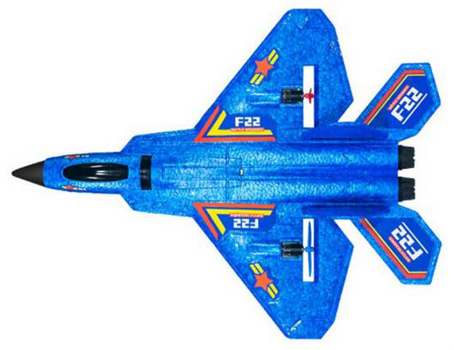 F22 RC비행기 초급자용 키덜트 장난감, 블루, 1개