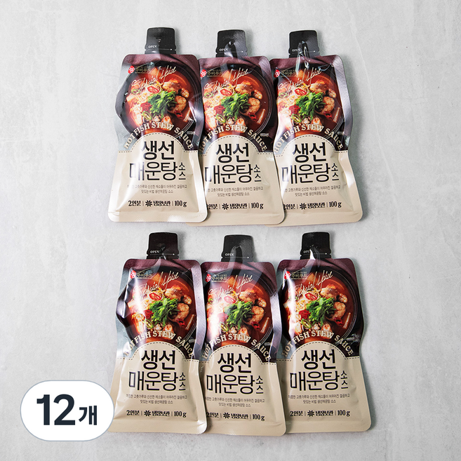 주비푸드 생선 매운탕 소스, 100g, 12개