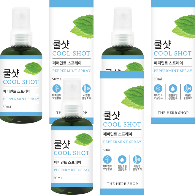 더허브샵 쿨샷 페퍼민트 스프레이, 50ml, 3개