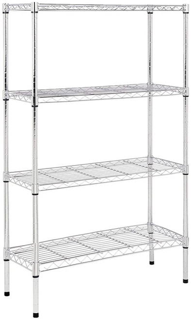 정리중독 메탈랙 스탠드 선반 + 이동식 바퀴 세트, 4단