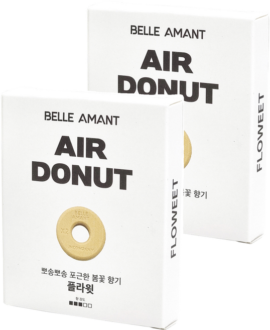 벨르아망 에어도넛 차량용 방향제 리필, 2개, 플라윗