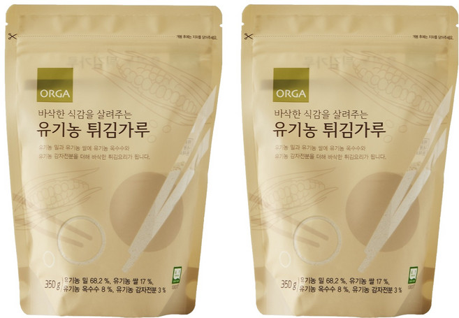 올가홀푸드 유기튀김가루, 350g, 2개