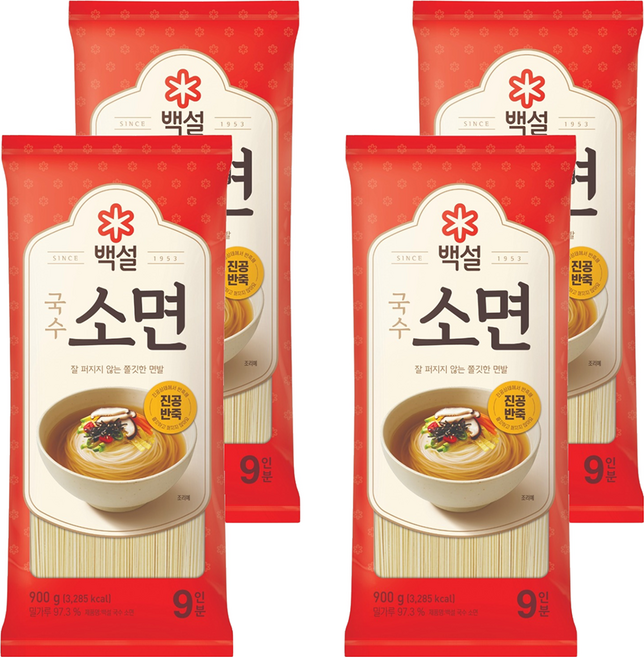 백설 소면, 900g, 4개